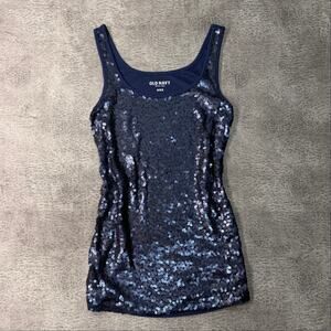 Old Navy Blue Sequin Tank Top